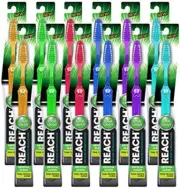 Reach Crystal Clean Toothbrush with Free Travel Cap Firm Bristles 12 Pack