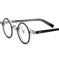 在飛比找蝦皮商城精選優惠-新款個性時尚圓型板材眼鏡框光學鏡框架小臉男女眼鏡