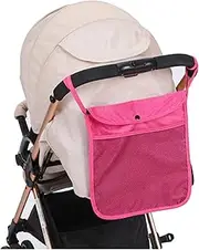 Three-Color Linen Stroller Hanging Bag Baby Stroller Behind Hanging Bag Baby Out with Storage Bag (Color : Rose, Size : X)