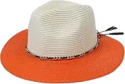 [VPbao] Sun Panama Straw Hat for Women Travel Beach Sun Hat Wide Brim Trilby Fedora Jazz Cap Foldable Crushable