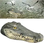 Floating Alligator Decoy for Pool - Crocodile Head Float Used As Duck, Egret, and Pond Bird Deterrent