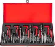 AIMALL 131-Piece Professional Thread Repair Kit with HSS Drill Bits, Taps, Helicoil Inserts, and Installation Tools, Metric M5-M12 Sizes for Precise Thread Restoration in Metal Case