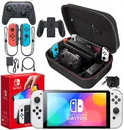 Nintendo Switch OLED Model White with Case and Accessory Bundle
