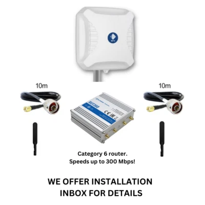 Cellular Mobile Broadband Cat 6 Home Internet Kit w/ Antenna, Cables & Router