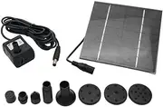Baceyong Solar Fountain Pump, 7V 1.2W 200L/H Solar Pond Fountain Pump Water Feature Pump