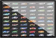 SIXPOINTS Diecast Model Car Display Case ,1/64 Scale Hot Wheels, Matchbox Toy Cars Organizer Storage Cabinet Wall Mount with Acrylic Glass Door, Stores up to 60 Cars