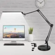 LED Desk Lamp with Clamp,2-in-1 Clip on Desk Lights with Base,50.7" 3-Section...