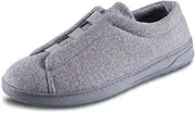 [isotoner] Men's Heathered Knit Brady Closed Back Slipper-Moisture-Wicking with Gel Infused Memory Foam