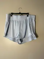Adidas Pacer Knit High Rise 3” Inseam Womens Running Shorts Plus Size 3X Blue