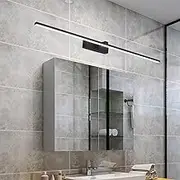 Bathroom Mirror Wall Lighting LED Picture Wall Lamp Black 18W Long 100CM Wall Sconce 2 Color Temperature 3000K/6000K Over Mirror Bath Living Room Lighting Fixtures Bedroom (60cm,Black White Light)