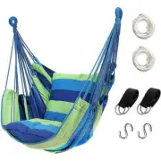 Unbranded Hammock Chairs Hanging Rope Swing w/ Pocket Quality Cotton Weave Green