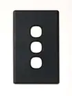 Beacon Lighting Lucci Power Gravity 3 Gang Plate Only in Matte Black