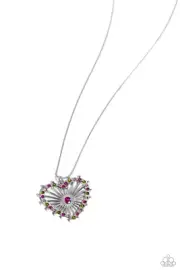 Paparazzi Flirting Ferris Wheel Pink Necklace NWT