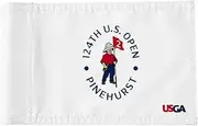 2BUT 2024 US Open Pinehurst Golf Pin Flag Practic Putting Green Golf Flag For Backyard Garden Double-Sewn 600D Nylon Miniature Pin Flag Regulation Tube Flag (white 8"X6")