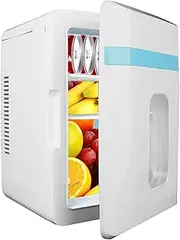 UNYQBFKM Mini Fridge, 10 Liter/10 Cans Skincare Fridges for Bedroom 220V AC/12V DC Portable Thermoelectric Cooler and Warmer Small Refrigerators for Beauty & Makeup, Dorm Office and Car,Blue