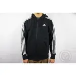 【A-KAY0】ADIDAS ESS 3 STRIPES ZIP HOOD 內裡刷毛 拉鍊帽T 黑白【B47368】