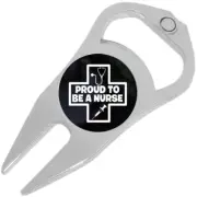 Proud To Be a nurse Golf Ball Marker Divot Repair Tool Bottle Opener