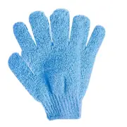 Spa Body Hand Scrub Towel 1 Pair Exfoliating Gloves Bath Shower Massager Blue