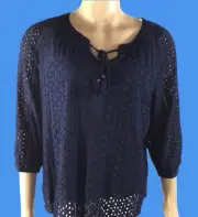 Pale Sky Wilcox Smock Detail Top Included A Camisole Women’s Navy Blue XXL