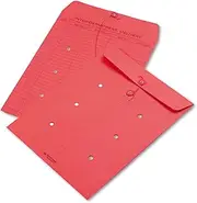 Quality Park Colored Paper String & Button Interoffice Envelope, 10 X 13, Red, 100/Box