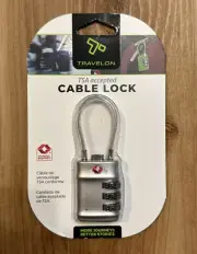 Travelon TSA Accepted 3 Digit Cable Combination Luggage Lock Silver