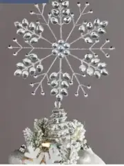 Snowflake Star silver Christmas tree topper Martha Stewart