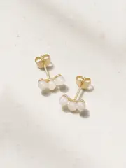 [Mateo] Mateo - Trio 14-karat Gold Pearl Earrings - One size One size Gold