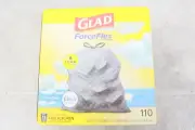 GLAD Protection Series Force Flex Drawstring Odor, Gray, 13 Gallon, 110 Count