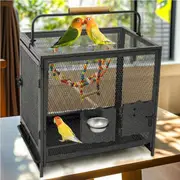 FIN Large Iron Travel Bird Cage Small Parrots Pet House with Ladder Swing & Bowls AU