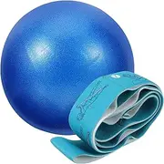 Yoga Resistance Loop and Stretch Belt Set with 25cm Blue Yoga Ball Ideal for Dance Fitness and Sports Training 2pcs for Enhanced Flexibility and Strength