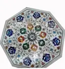 12" Marble sofa side Table Top Inlay Handmade floral Work Home Decorative