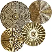 Holibanna 4Pcs Metal Wall Art Irregular Disc Design Modern Wall Decor for Home Office Hanging Ornament for Living Bedroom and Office Decoration