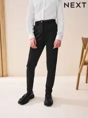 Black Senior High Waist Stretch School Trousers (9-18yrs) (832814) | $28 - $42