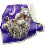 Cute Hammock White Tiger Cub Throw Blanket