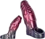 Penis Ring Penis Sleeve, Silicone Animal Cock Sleeve Girth Extension Sex Toys for Men, Delay Ejaculation Enhance Erection Penis Enlargement for Male Couples (M)