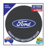 FORD Rice Paper Edible Image Birthday Party Cake Topper 19cm Round