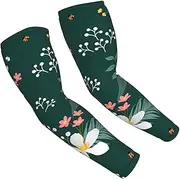 [FSCEV] Floral Pattern Sun Protection Arm Sleeves Outdoor Essentials Cooling Compression Golf Hiking Cycling