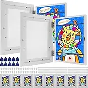 TKSDWBLTY 10PCS Kids Art Frame Set A4 Front Opening Photo Frames Wooden Kids Artwork Display Frame for 100 Pictures Horizontal and Vertical Picture Display for Crafts Drawing 3D Artwork (10)