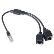 RJ45 Ethernet Splitter Adapter Cable J45 1 Male to 2 Female Socket Port Extender