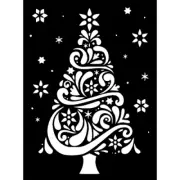 Christmas Tree Large Stencil Cakes T-Shirts Pillows Wood Metal 11 1/2" x 8 1/2"