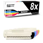 8x Eurotone Toner for OKI C-5700-DN C-5600-N C-5700-N C-5600-DN