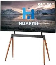 NOAEOU Fit 55-86inch Screens TV Stand, Modern Easel TV Floor Stand, Artistic Corner TV Stand, Height Adjustable, Studio Display Stand (Black)