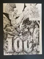 Spawn #100 B&W COVER Image Comic Book Poster 8.5x11.5 Todd McFarlane