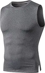 [VgueElegc] Men's Compression Tight Muscle Tank Top Base Layer Tank Tops for Men Male Sleeveless Compression Shirt