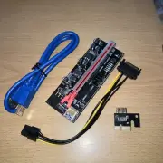 PCI-E 1x to 16x Powered USB 3.0 GPU Riser Extender Adapter Card VER 009S PLUS