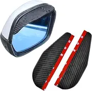 Pack of 2 Universal Rain Cover Sun Visor for Car Mirror, Car Accessories Exterior for Rear View Mirror Carbon Fibre Side Mirror Rain Cover for Cars SUV Truck