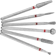 BATHVEVE 6pcs Nail Drill Bit Set Professional Nail Polishing for Home Salon Use Grinding Tools for Care Compact Storage Box Included