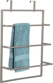 Honey-Can-Do Over-The-Door 3-Tier Towel Rack BTH-08458 Satin Nickel