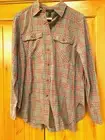 J Crew Plaid Button Up Top - Gray - Red - White - Super Cute - NWT