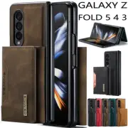 For Samsung Fold 5 4 3 Luruxy Case Leather Wallet Card Galaxy Cover magnetic